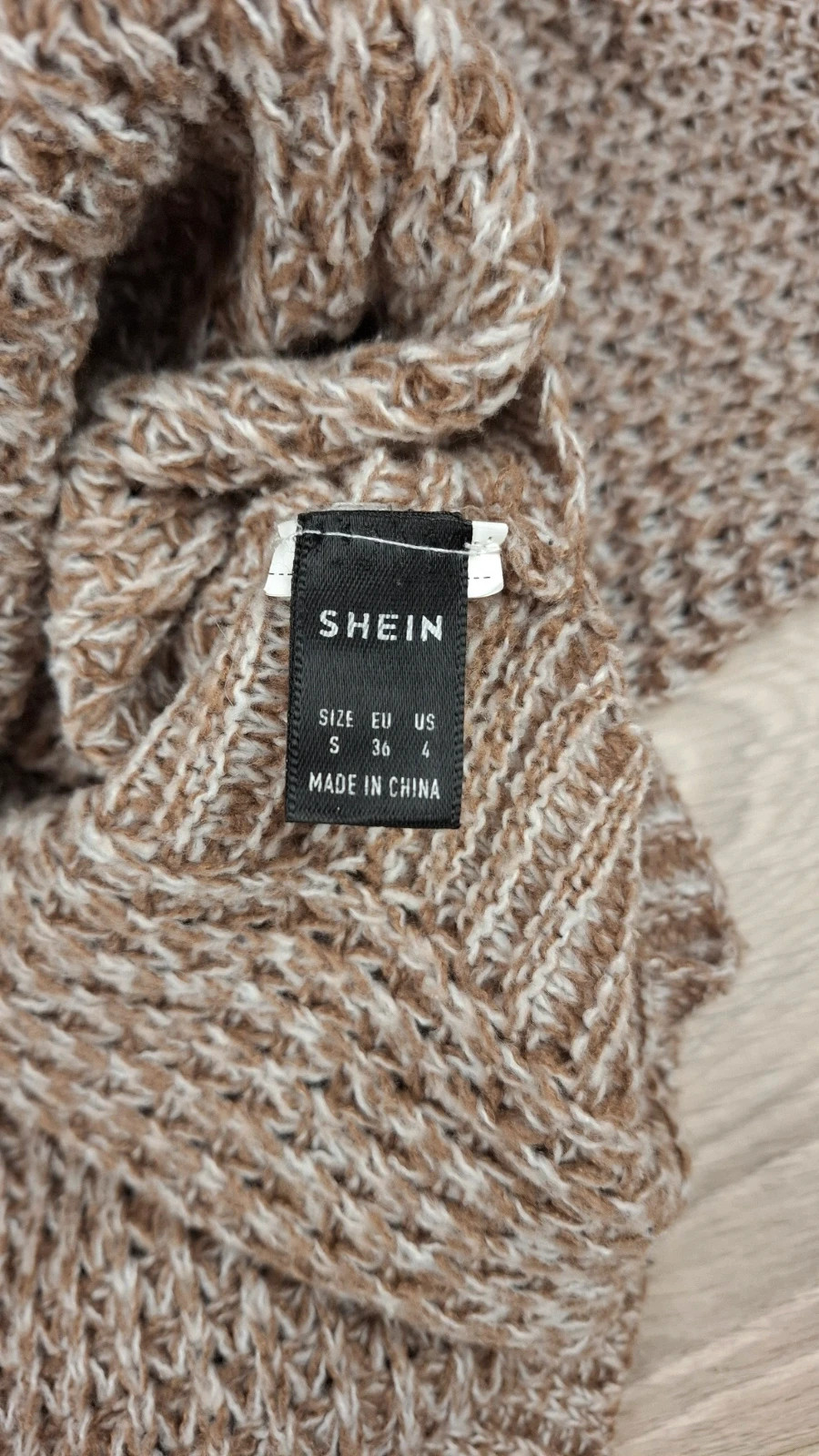 Pull col roulé SHEIN en grosse maille beige & marron chiné – Taille S- très bon état – Shein – taille S / 36 / 8 3
