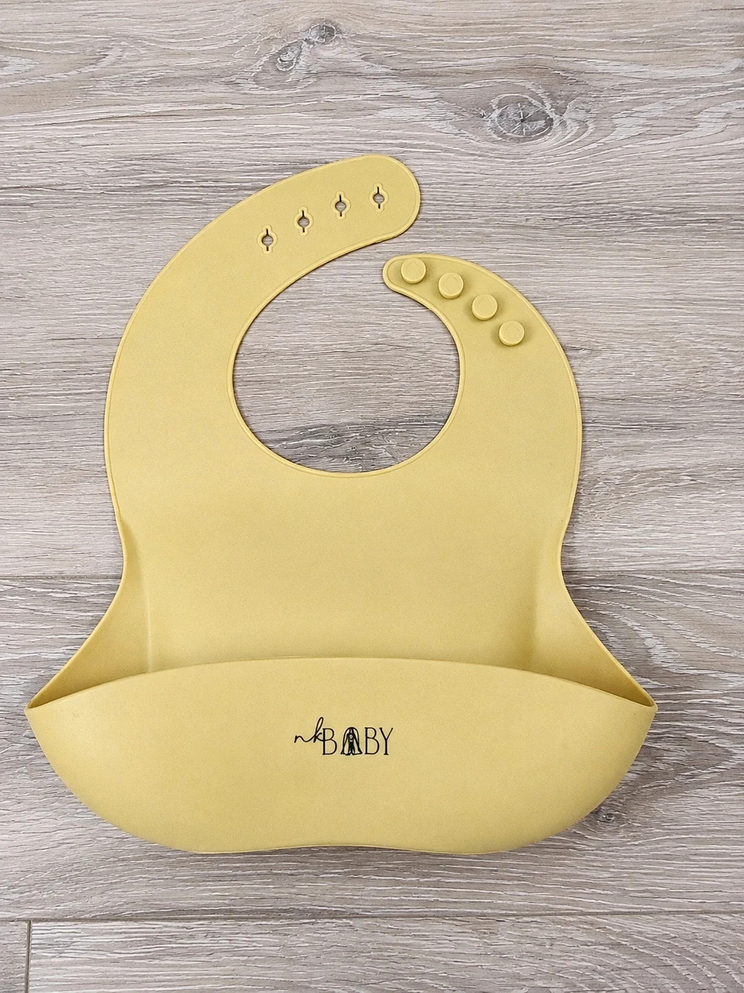 Set repas bébé silicone – Bavoir récupérateur + bol ventouse + cuillère bois – Jaune – Set repas bébé silicone – Bavoir récupérateur + bo 3