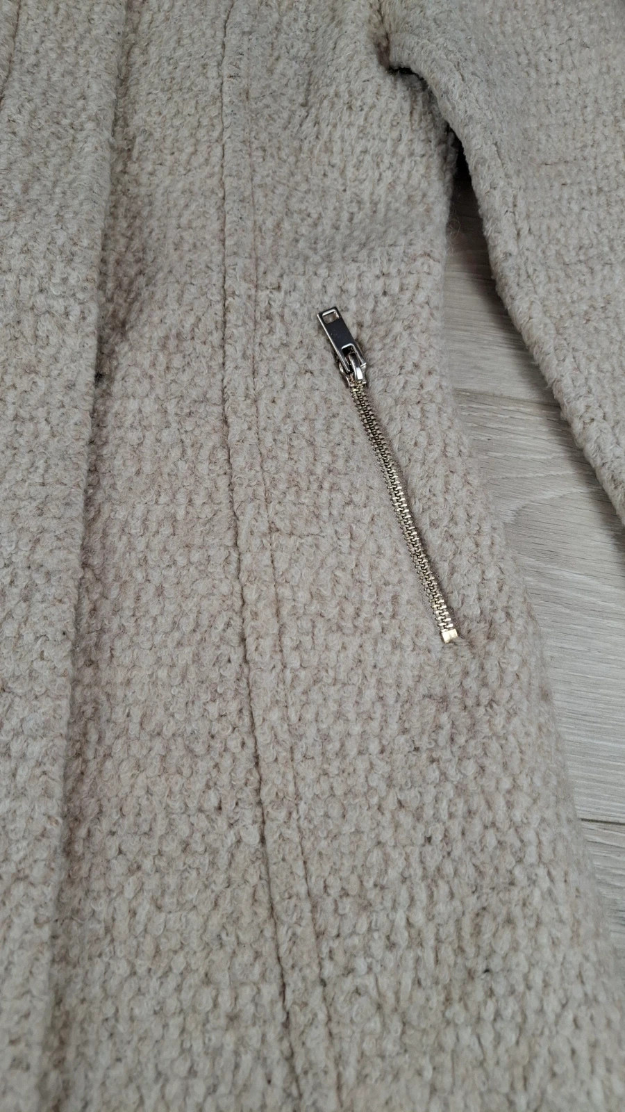 Manteau H&M laine bouclée beige taille 34 – Zip devant – H&M – taille XS / 34 / 6 2