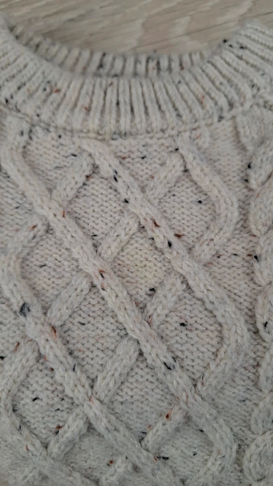 Pull torsadé enfant Kiabi écru chiné 4 ans – Point tressé – Très bon état – Kiabi – taille 4 ans / 104 cm 5