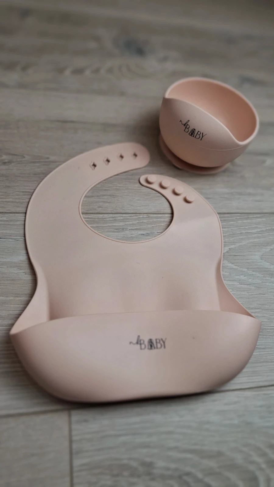 Set Repas Bébé – Rose Poudré – Silicone – Neuf 3