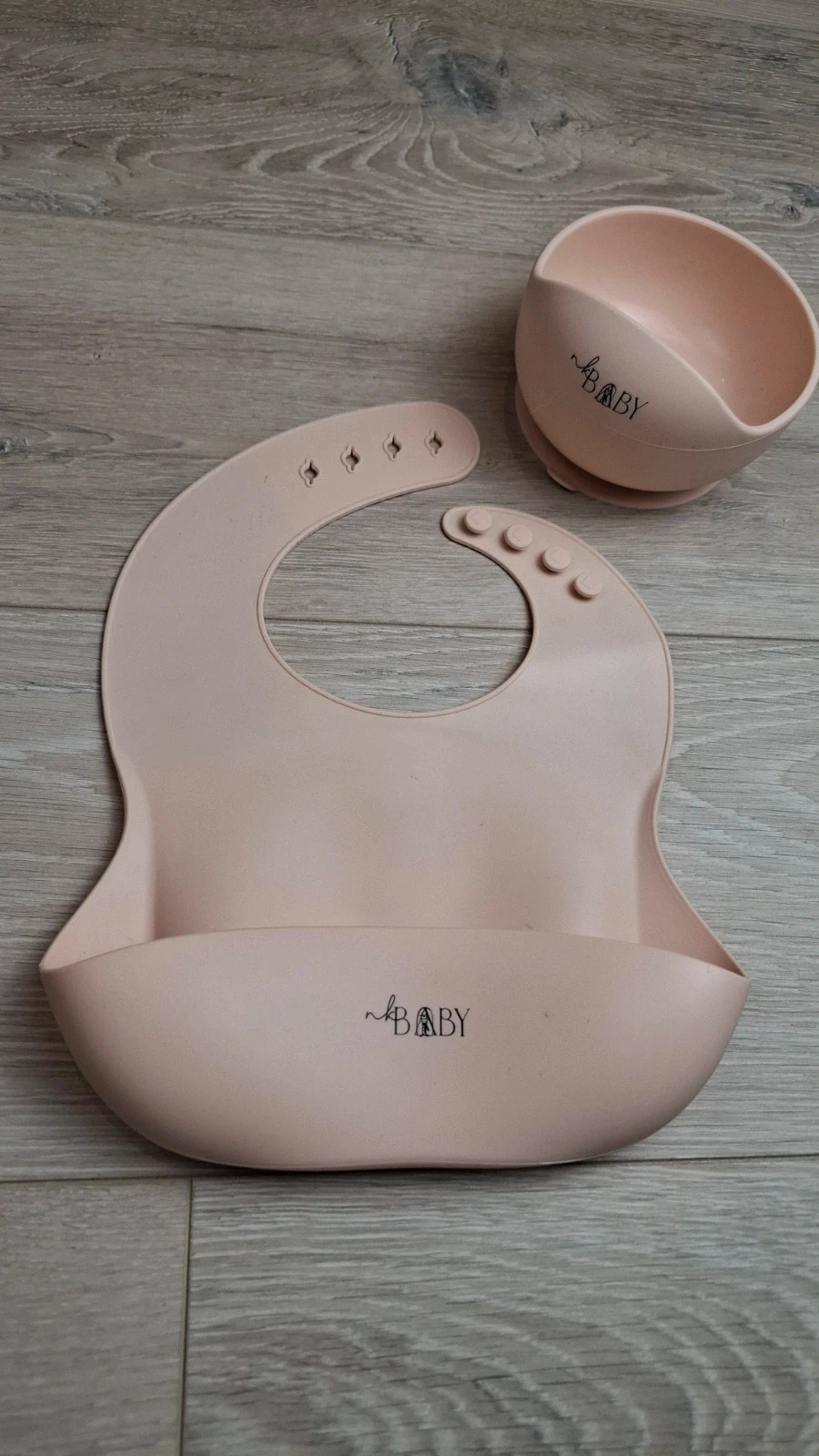 Set Repas Bébé – Rose Poudré – Silicone – Neuf 2