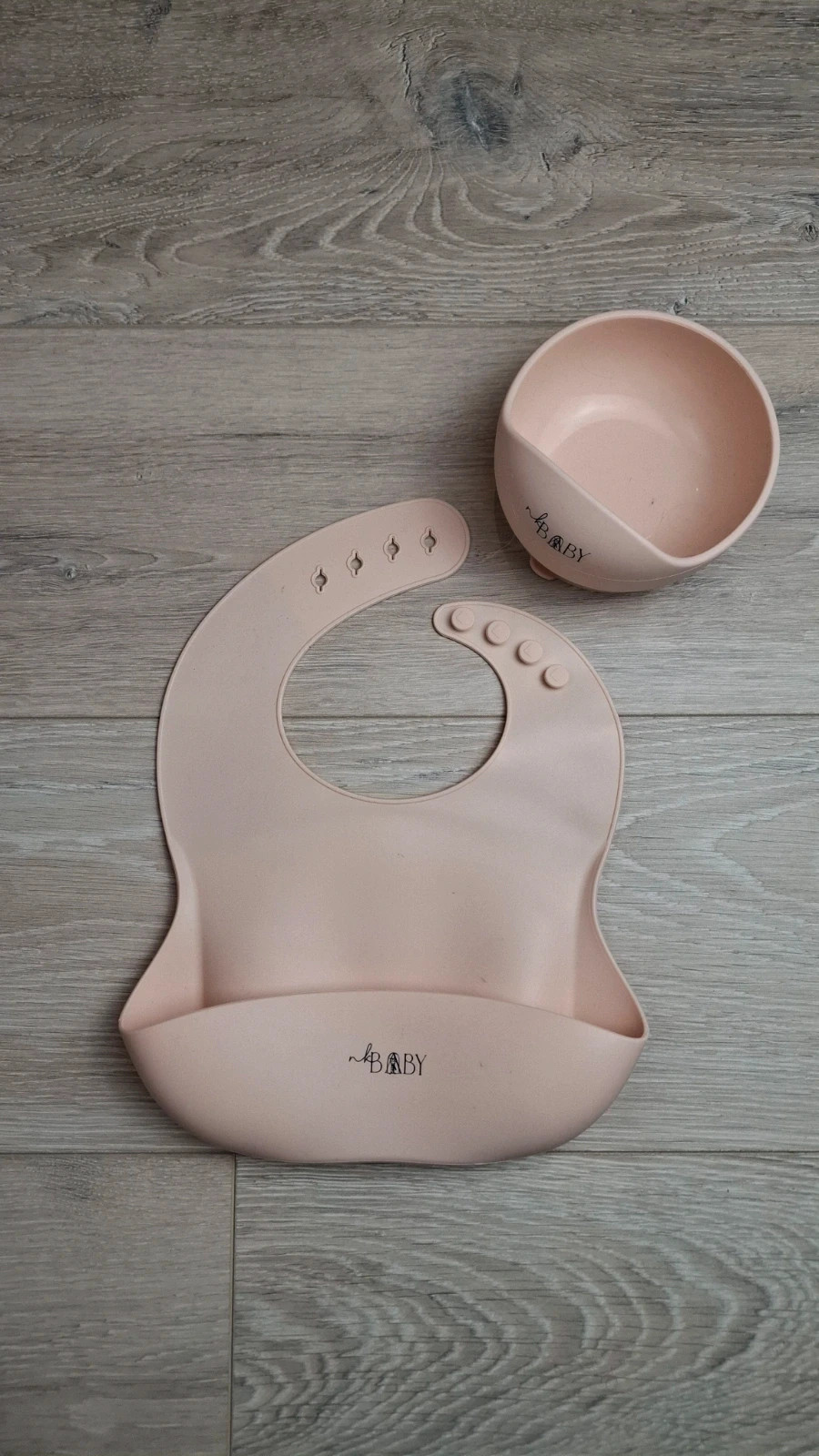 Set Repas Bébé – Rose Poudré – Silicone – Neuf