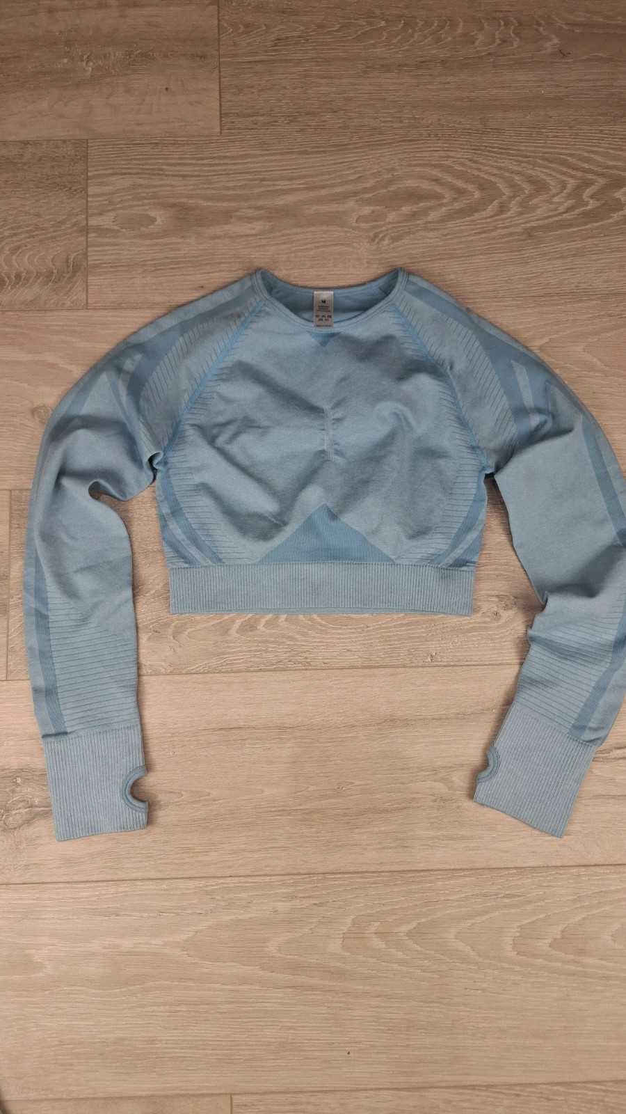 Ensemble Sport 2 Pièces Seamless – Push-Up & Galbant – Bleu Ciel – Taille M – taille M / 38 / 10 5