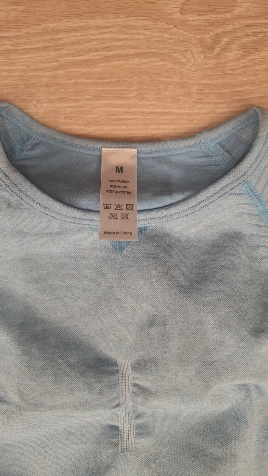Ensemble Sport 2 Pièces Seamless – Push-Up & Galbant – Bleu Ciel – Taille M – taille M / 38 / 10 4