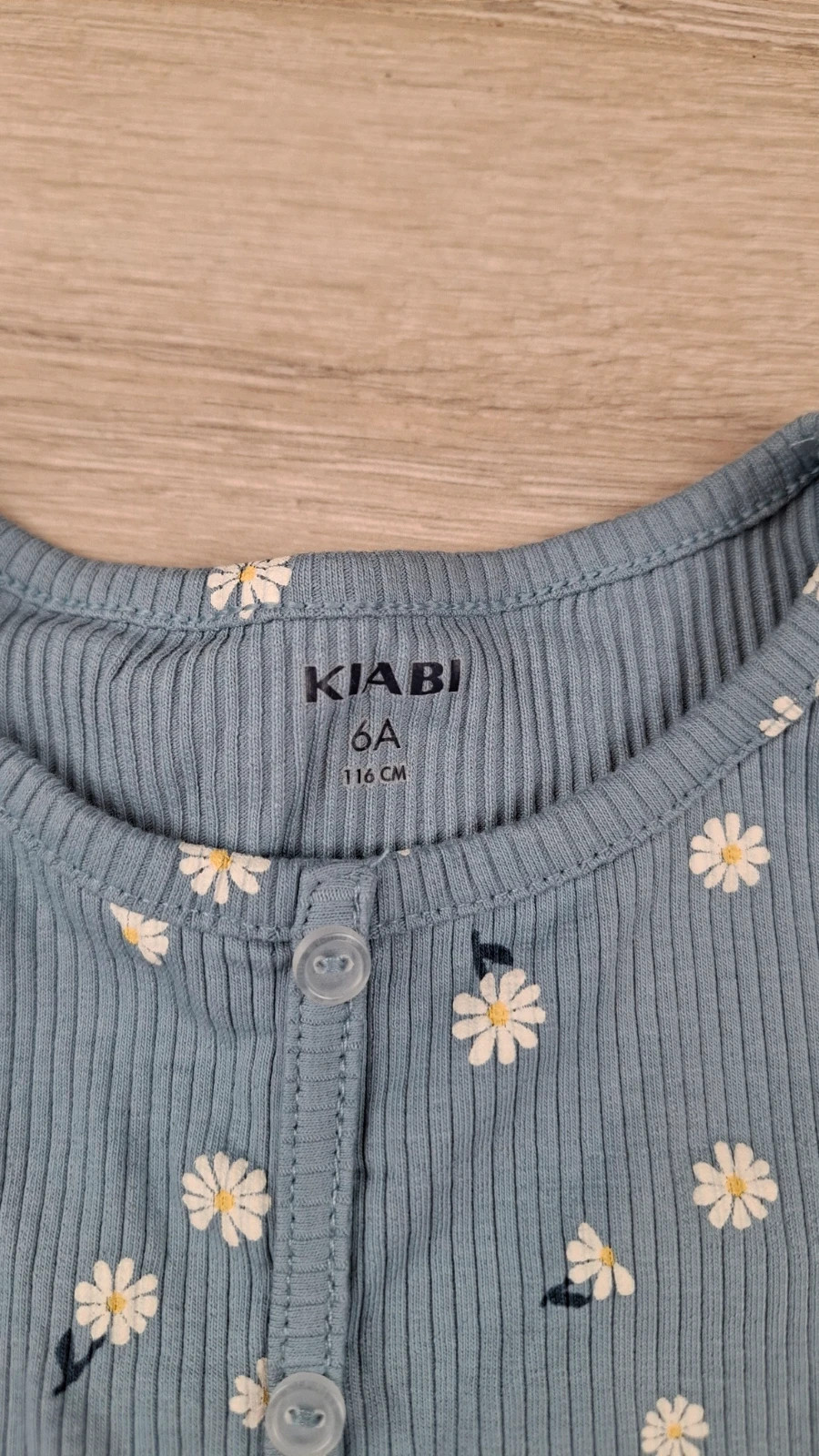 Haut Fille Bleu Fleuri Kiabi 6 ans – Côtelé Manches Longues – Kiabi – taille 6 ans / 116 cm 3