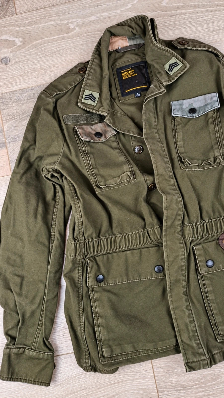 Veste Militaire Khujo Kaki Taille S – Field Jacket Camouflage Vintage - très bon état - portee 1x – khujo – taille S / 36 / 8 3