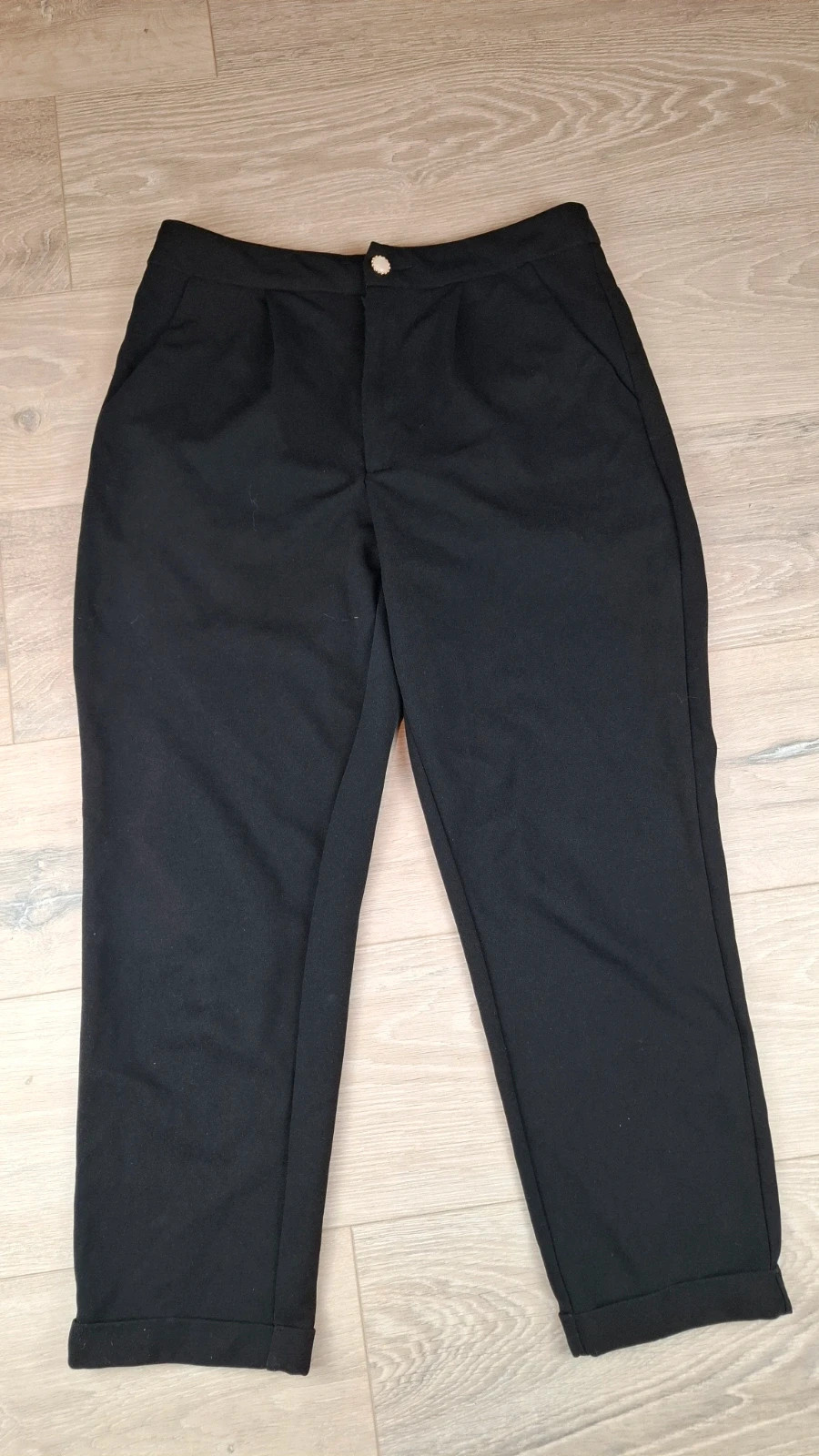 Pantalon Chic Noir SHEIN Petite L – Taille Haute Bouton Perle - très bon état – Shein – taille L / 40 / 12