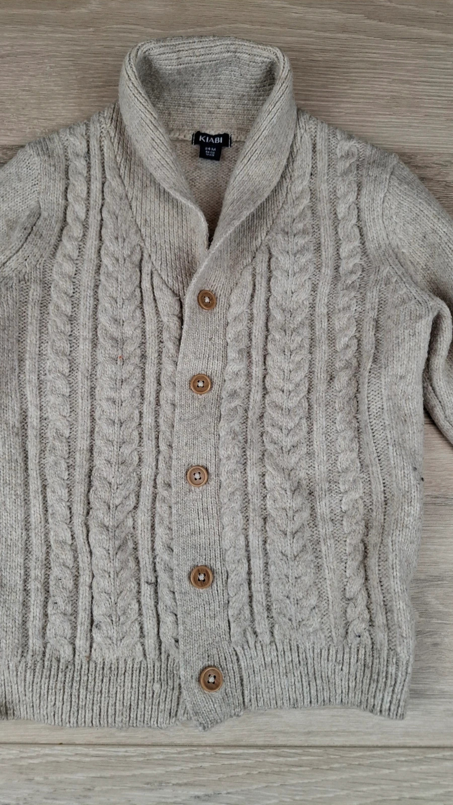 Gilet Cardigan KIABI Beige Bébé 24 mois 86cm – Col Châle Boutonné – Kiabi – taille 18-24 mois / 86 cm 2