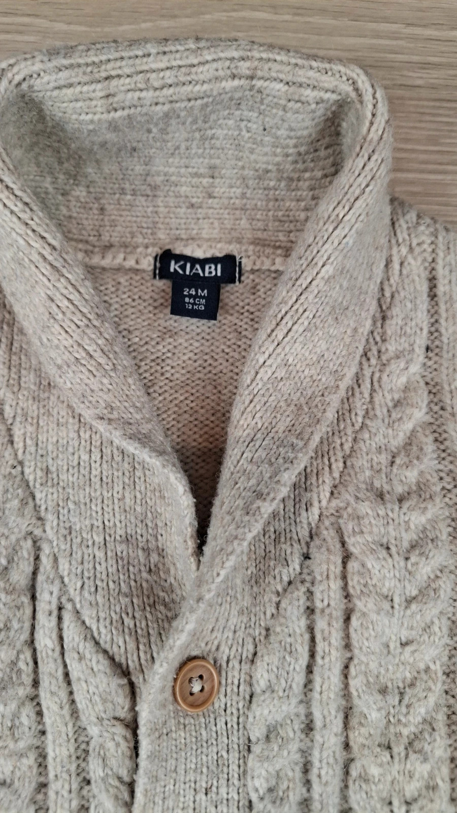 Gilet Cardigan KIABI Beige Bébé 24 mois 86cm – Col Châle Boutonné – Kiabi – taille 18-24 mois / 86 cm 3