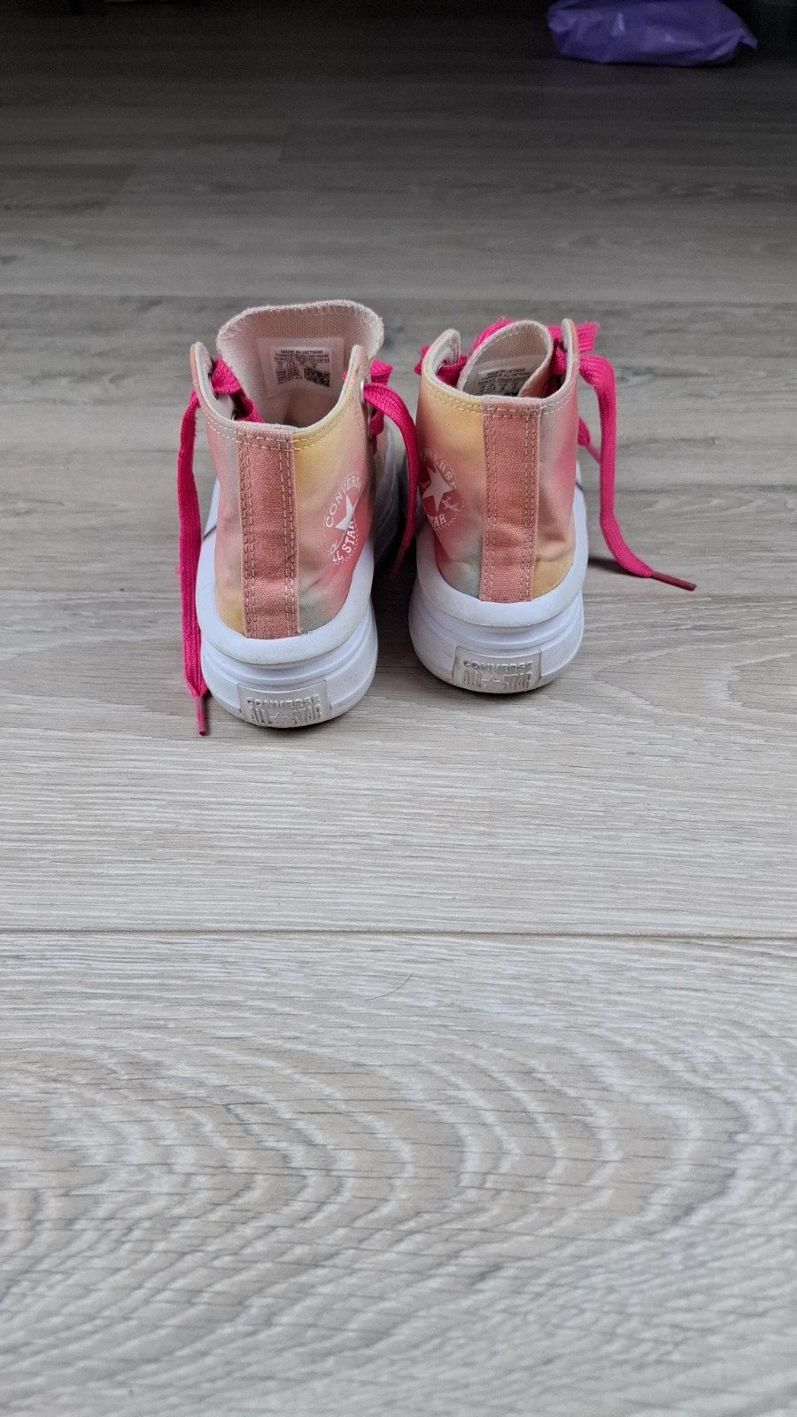 Basket Converse Chuck Taylor platform enfant fille 29 tie dye rose lacets fuchsia très bon état – Converse – taille 29 3