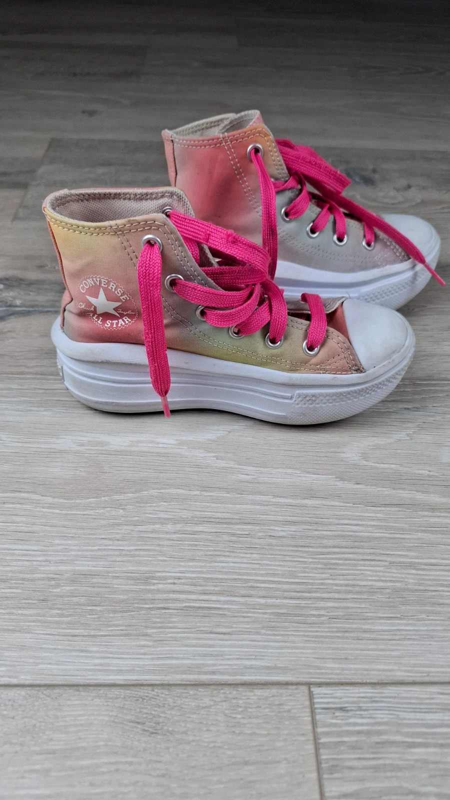 Basket Converse Chuck Taylor platform enfant fille 29 tie dye rose lacets fuchsia très bon état
