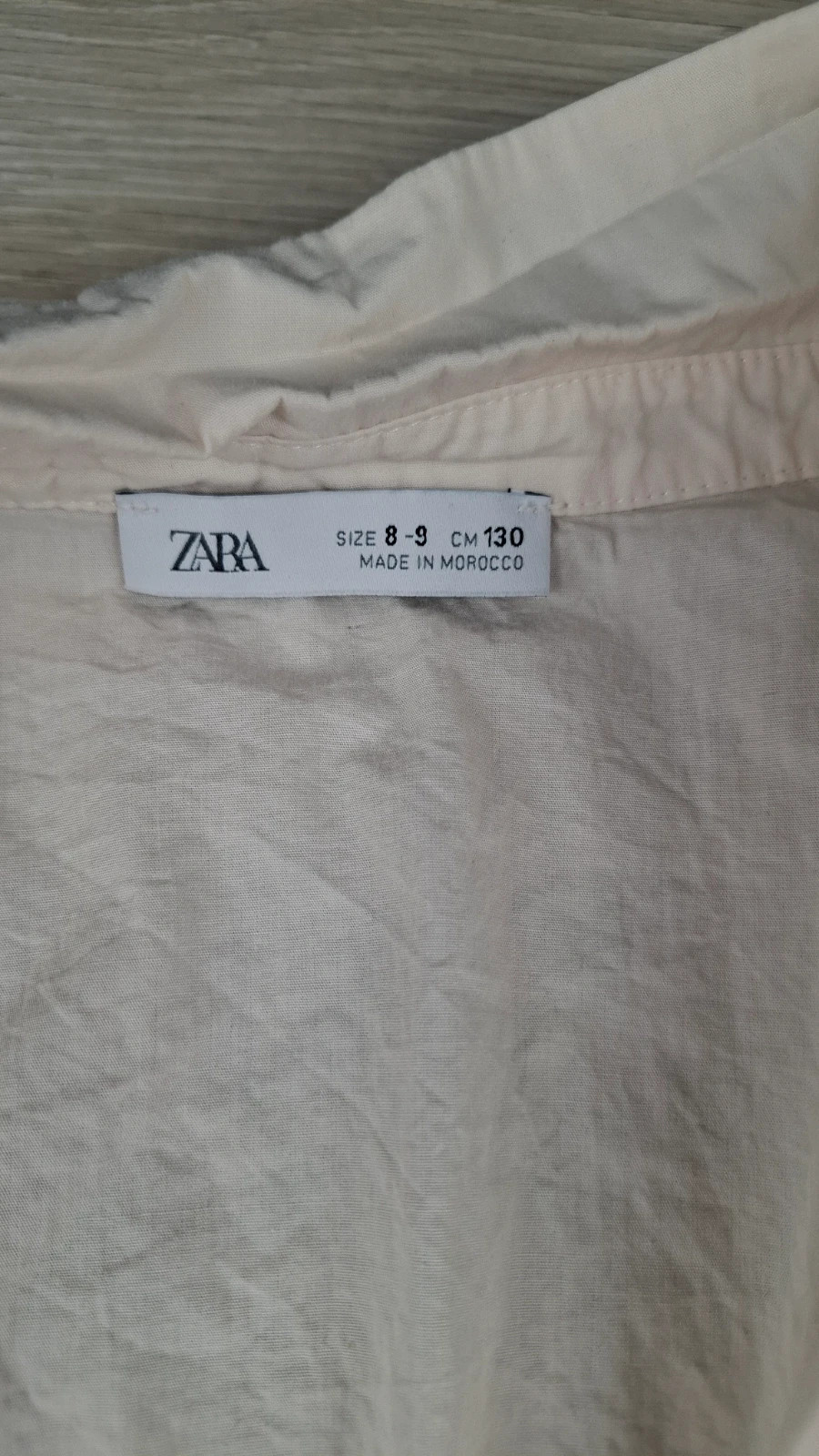 Robe Chemise ZARA Fille 8-9 ans (130cm) Beige – chemise beige + Brassière Tricot – Zara Kids – taille 8 ans / 128 cm 3