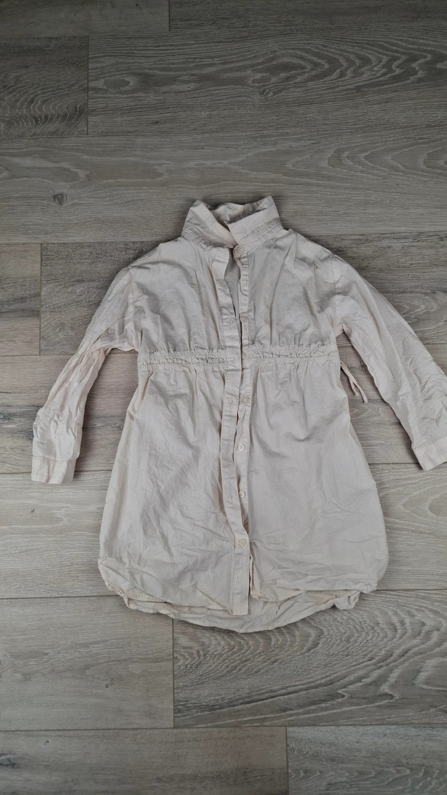 Robe Chemise ZARA Fille 8-9 ans (130cm) Beige – chemise beige + Brassière Tricot – Zara Kids – taille 8 ans / 128 cm 2