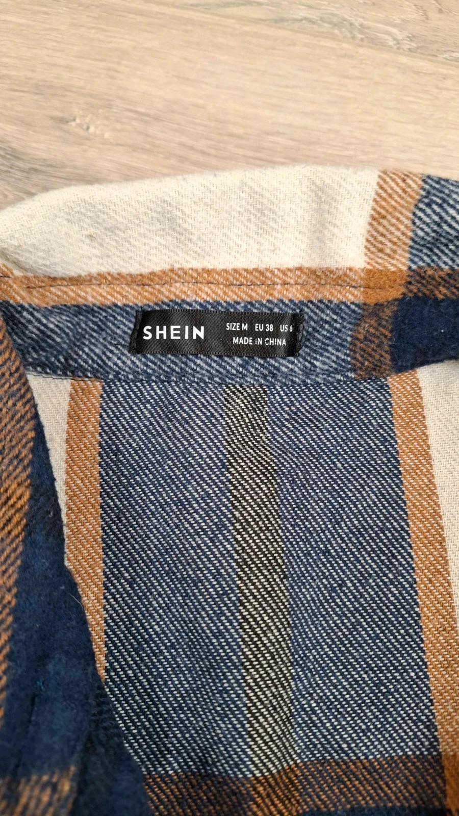 Surchemise à carreaux SHEIN femme M – Douce & chaude – Bleu/beige – Shein – taille M / 38 / 10 4