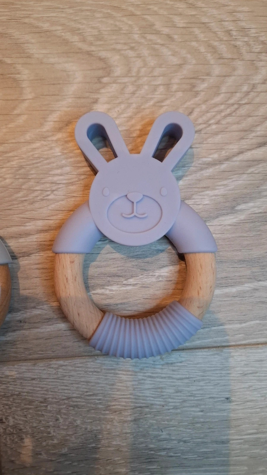 Anneau de dentition bébé – Lapin en silicone & bois – neufs – taille Taille unique 2