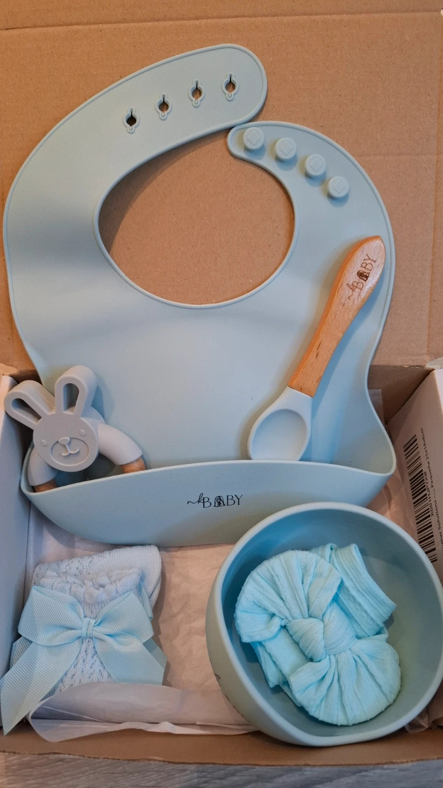Coffret repas bébé bleu – NK Baby – complet & prêt à offrir 3