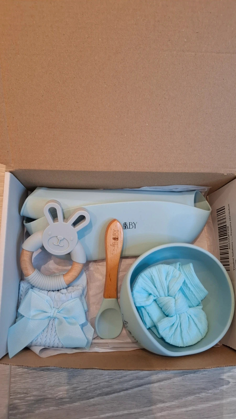 Coffret repas bébé bleu – NK Baby – complet & prêt à offrir 4
