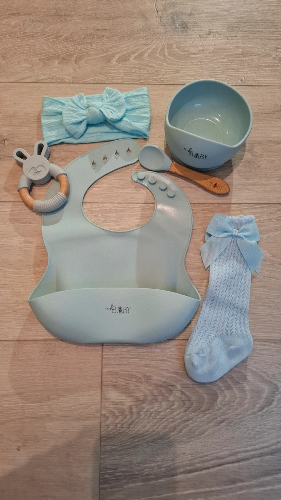 Coffret repas bébé bleu – NK Baby – complet & prêt à offrir
