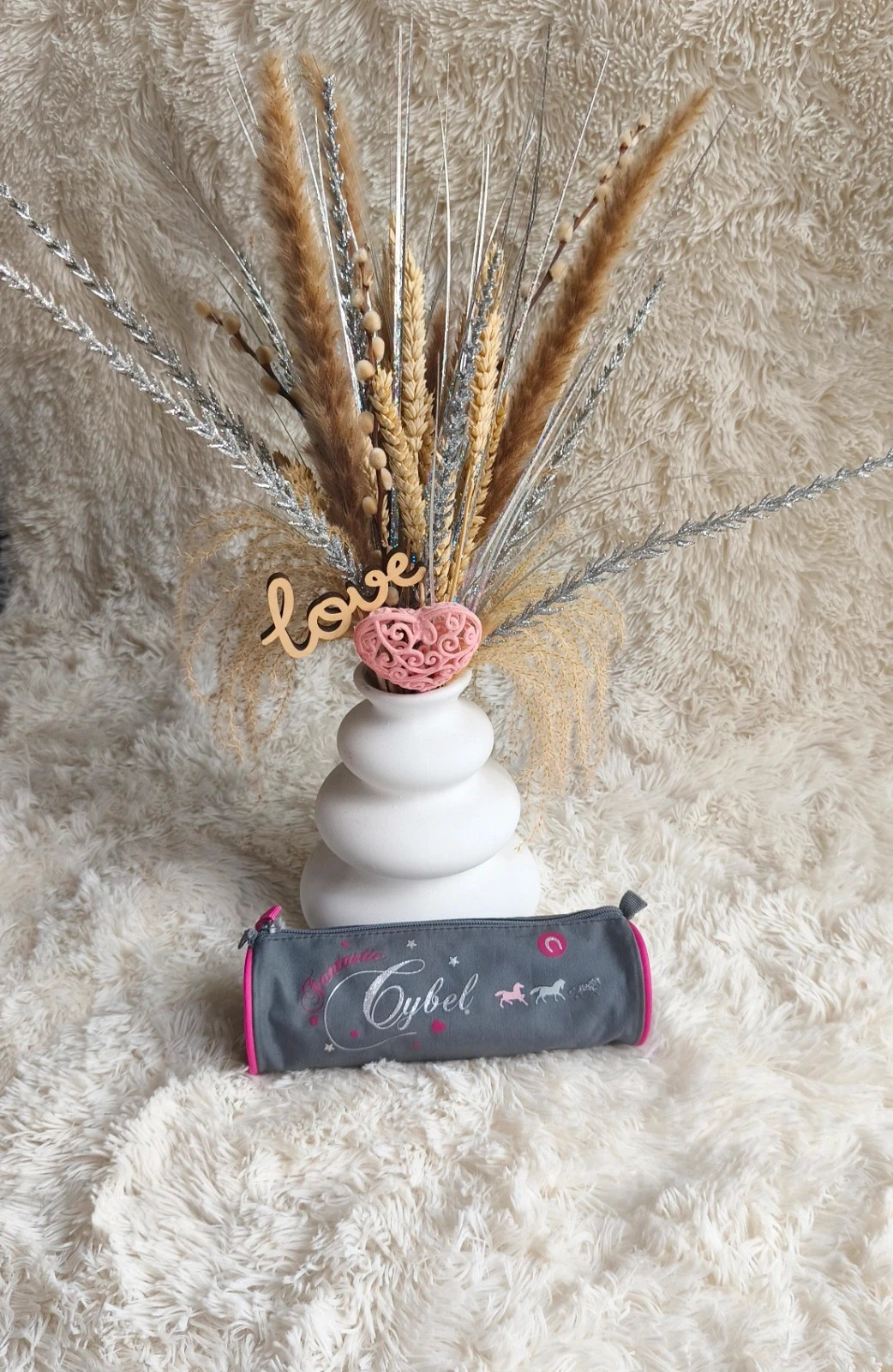 🩶 trousse grise et rose 🩶
