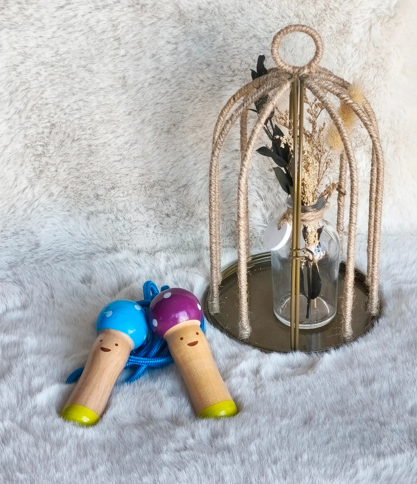 💙 corde à sauter rigolote en bois 💙