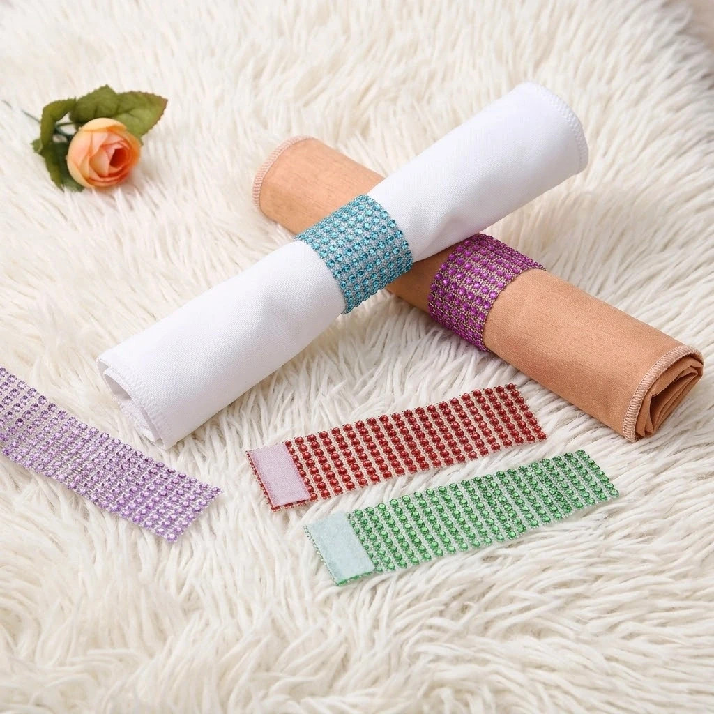 💗 lot de 110 ronds de serviette strass à scratch 💗