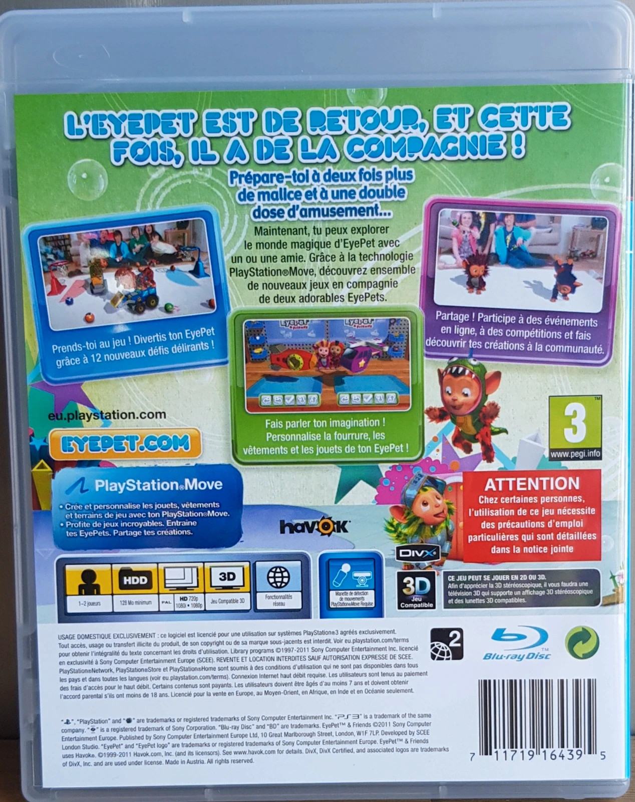 🩵 jeu vidéo PS3 "eyepet" 🩵 – PS3 – taille Taille unique 4