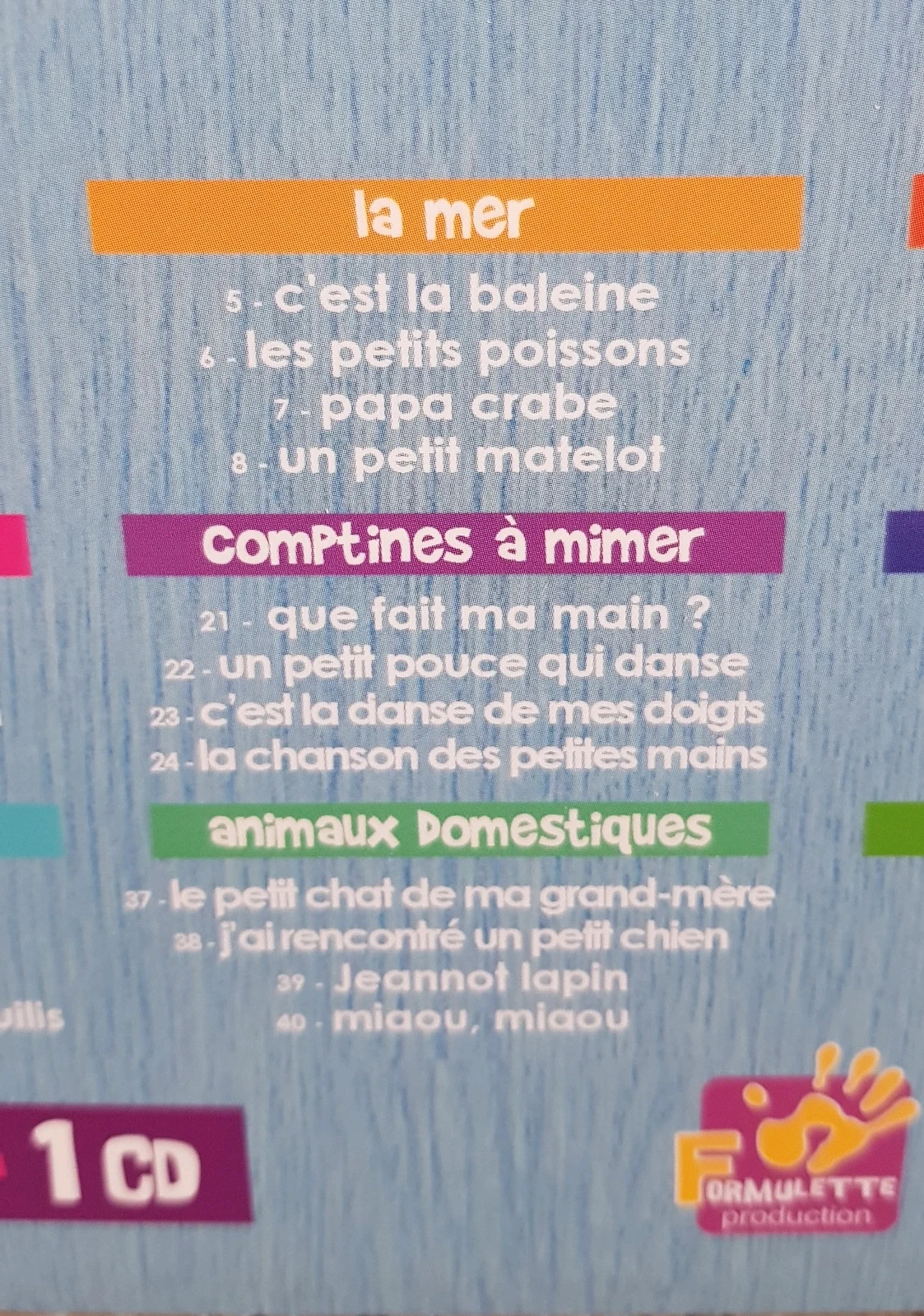 🩵 CD avec livre pour enfants pour maternelle 🩵 – Formulette – taille Taille unique 5