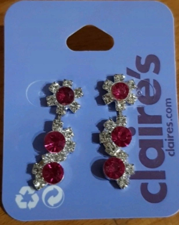 🩷 boucle d'oreille chic diamant rose fantaisie 🩷 – Claire's – taille Taille unique 2