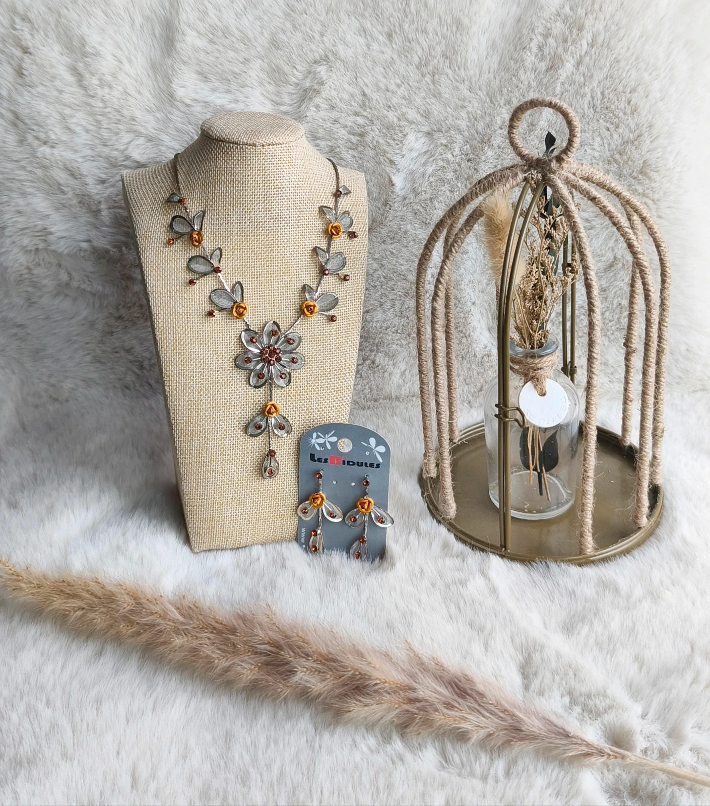 🧡 ensemble collier et boucles d'oreilles 🧡