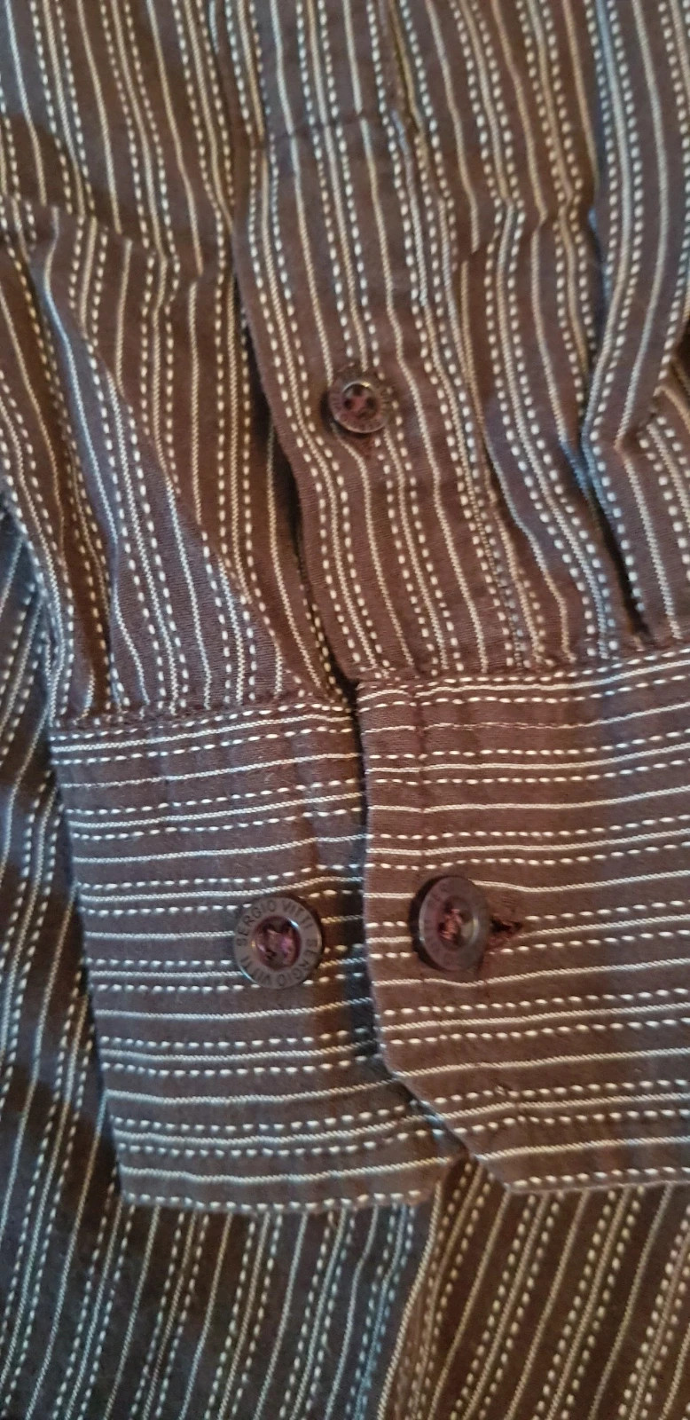 🤎 chemise à rayures manches longues homme T39/40 🤎 – Sergio Vitti – taille L 4