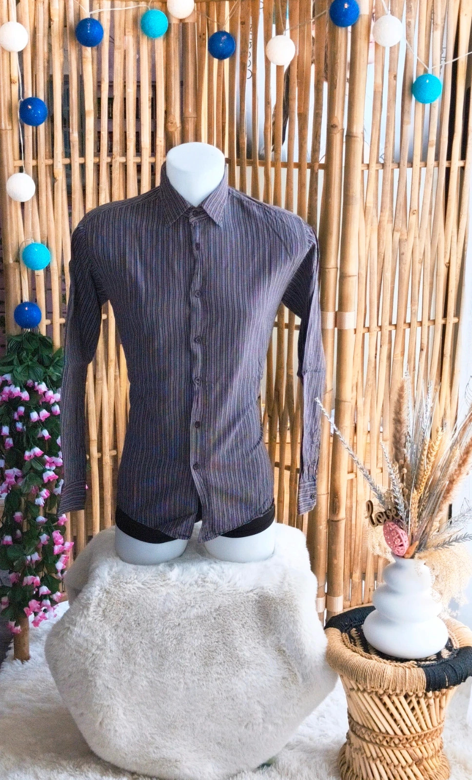 🤎 chemise à rayures manches longues homme T39/40 🤎