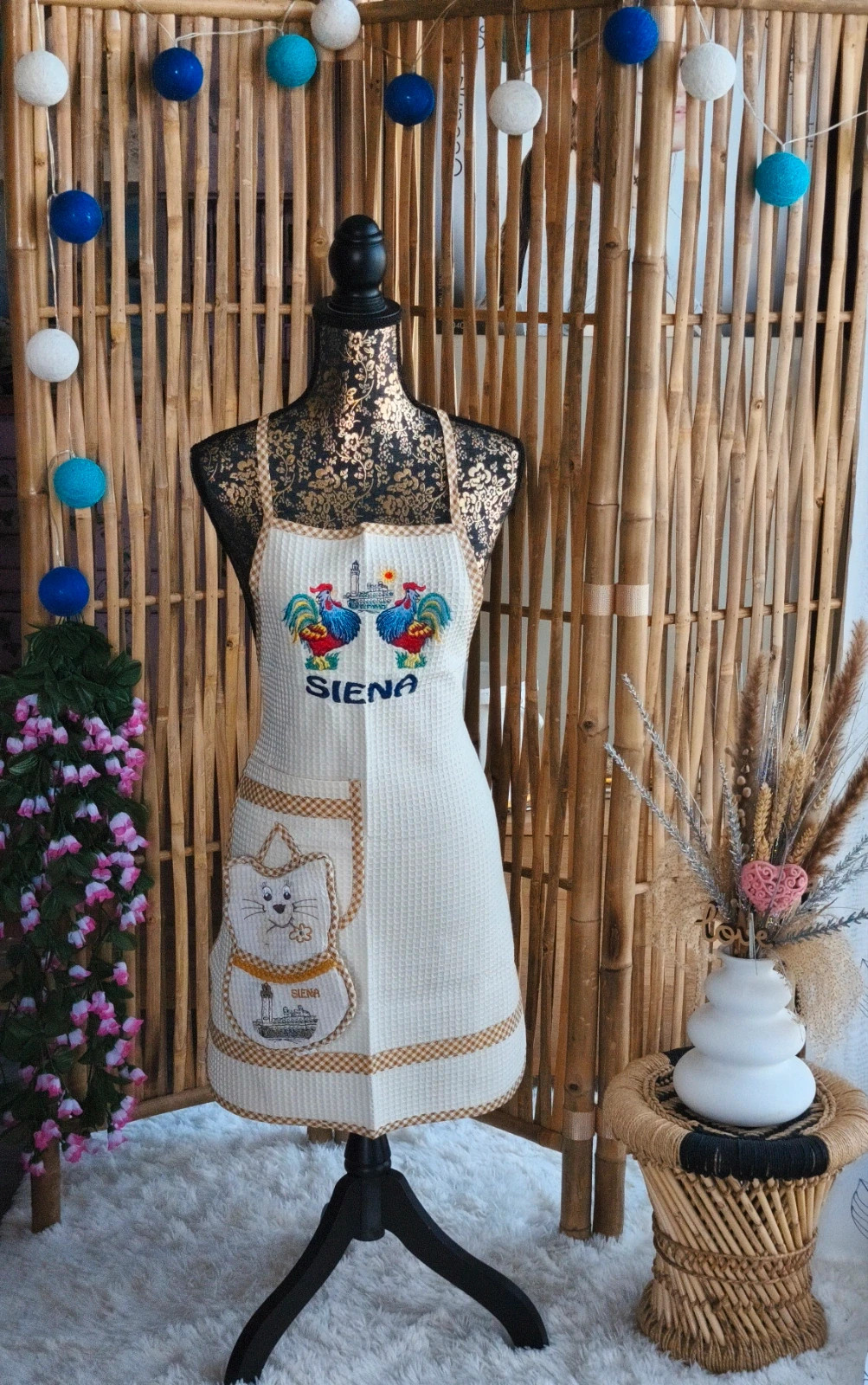 🤍 ensemble tablier et manique de cuisine femme TU 🤍