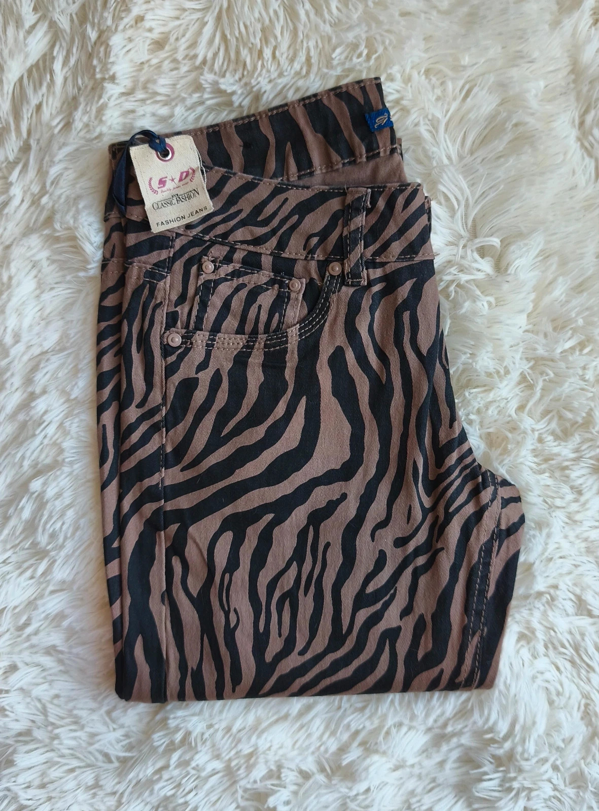 🤎 jeans zébré marron et noir femme T36 🤎 – SD JEANS – taille S / 36 / 8 3