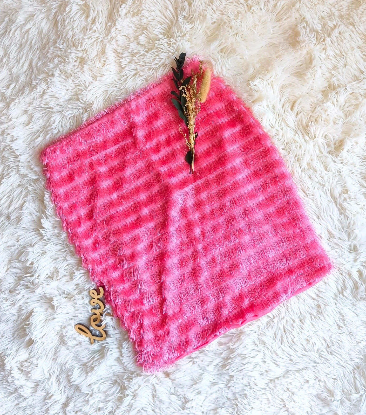 🩷 mini-jupe à poil rose femme T36 🩷