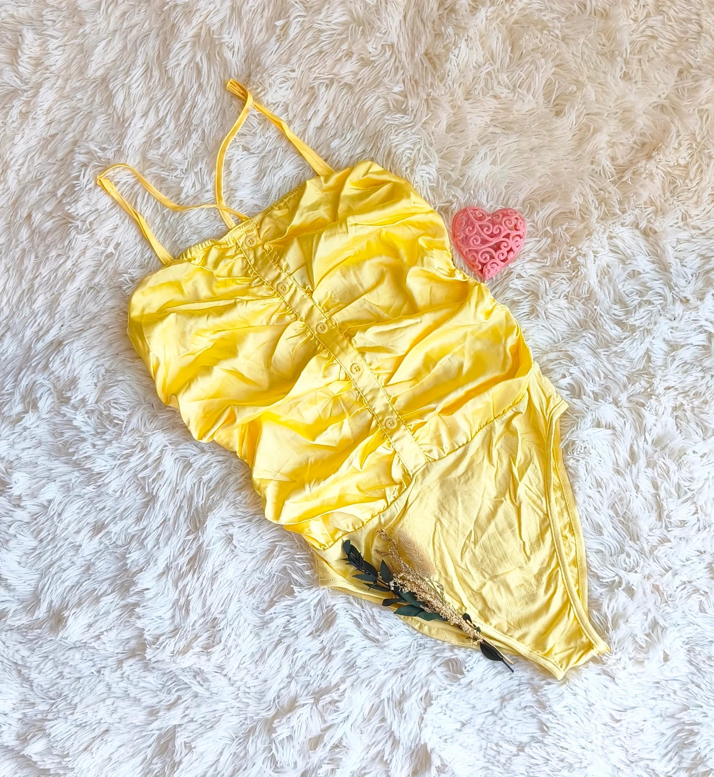 💛 bodies plissé jaune femme T36 💛