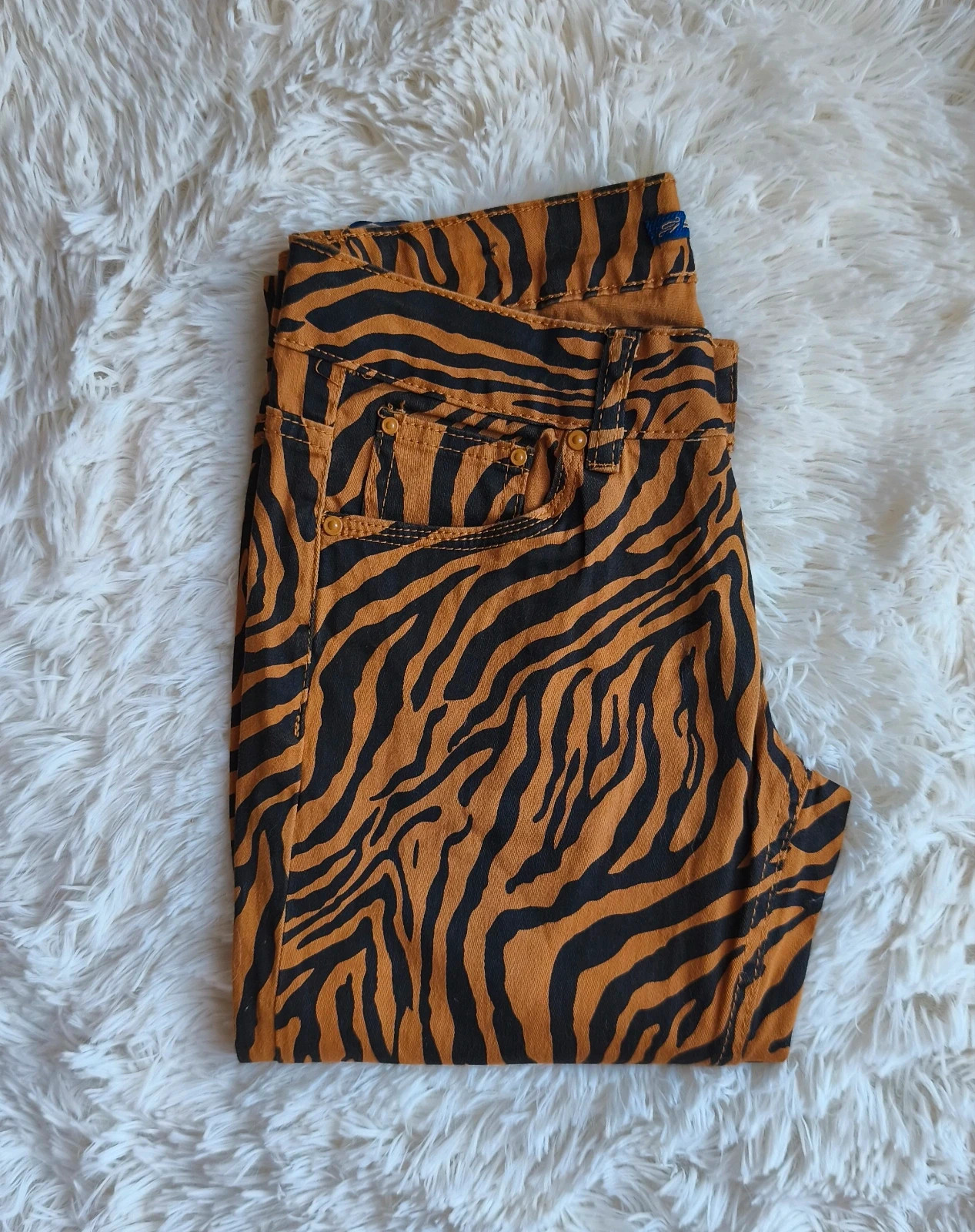 🧡 jeans tigré orange et noir femme T36 🧡 – SD JEANS – taille S / 36 / 8 3