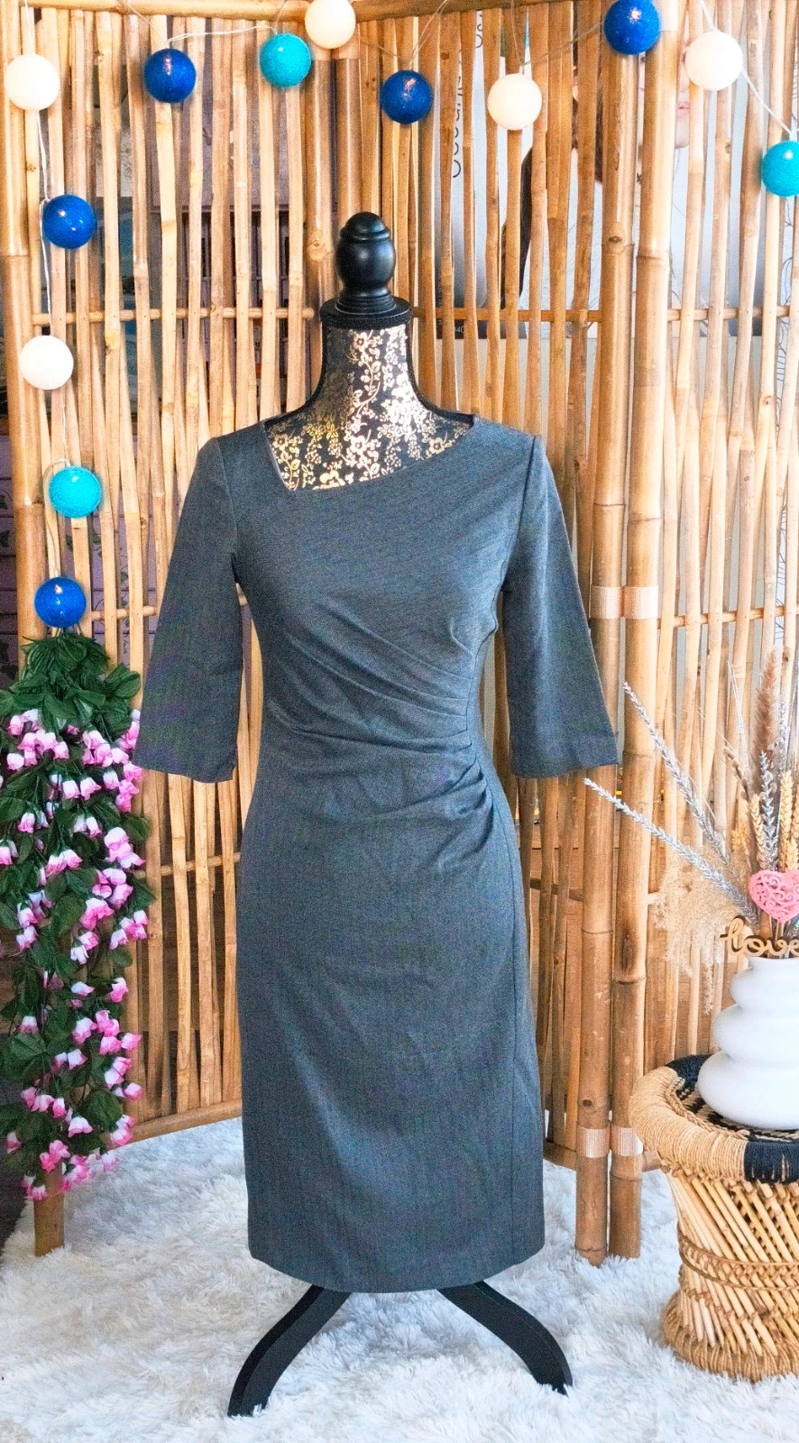 🩶 robe chic manches 3/4 femme T36 🩶