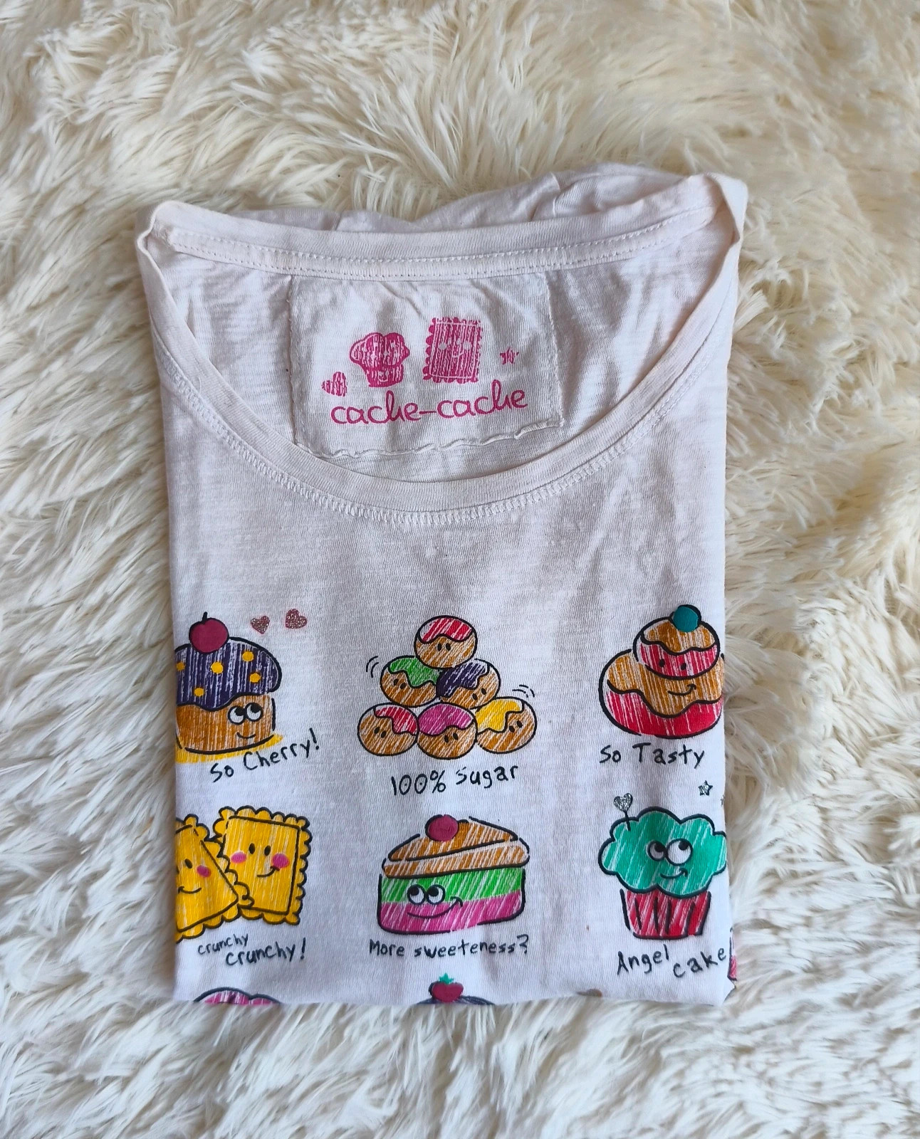 🤍 tee-shirt gourmand manches courtes femme T36 🤍 – Cache Cache – taille S / 36 / 8 3