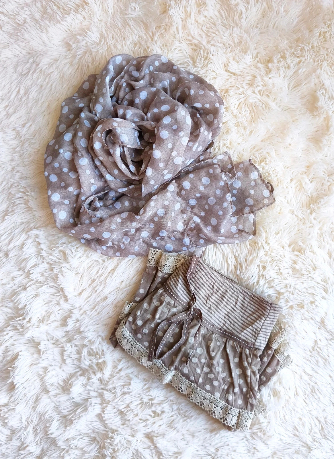 🤎 jupe à pois avec foulard assorti femme T36 🤎 – Cache Cache – taille Taille unique 2