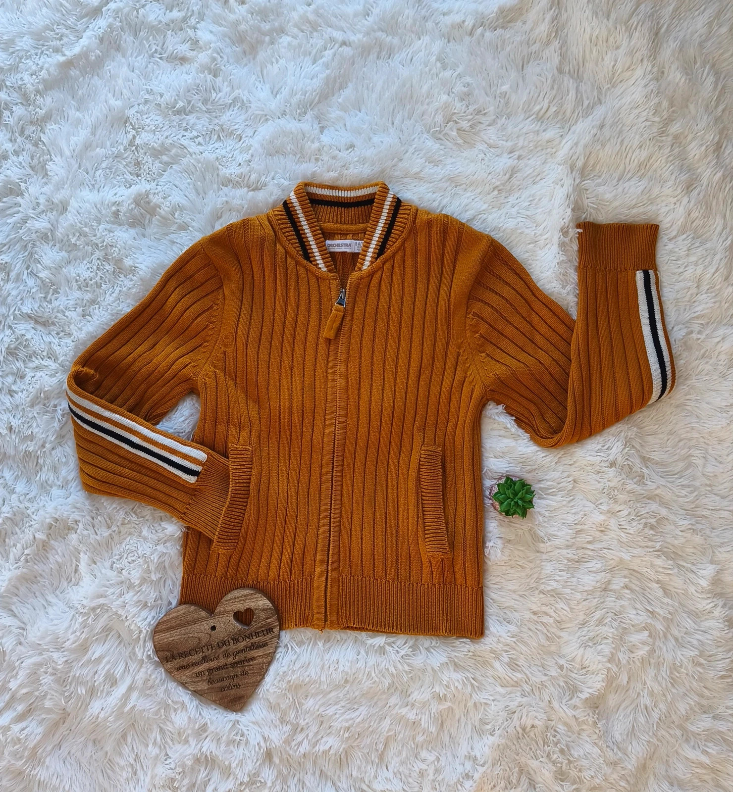 🧡 Gillet garçon couleur rouille T8 ans 🧡