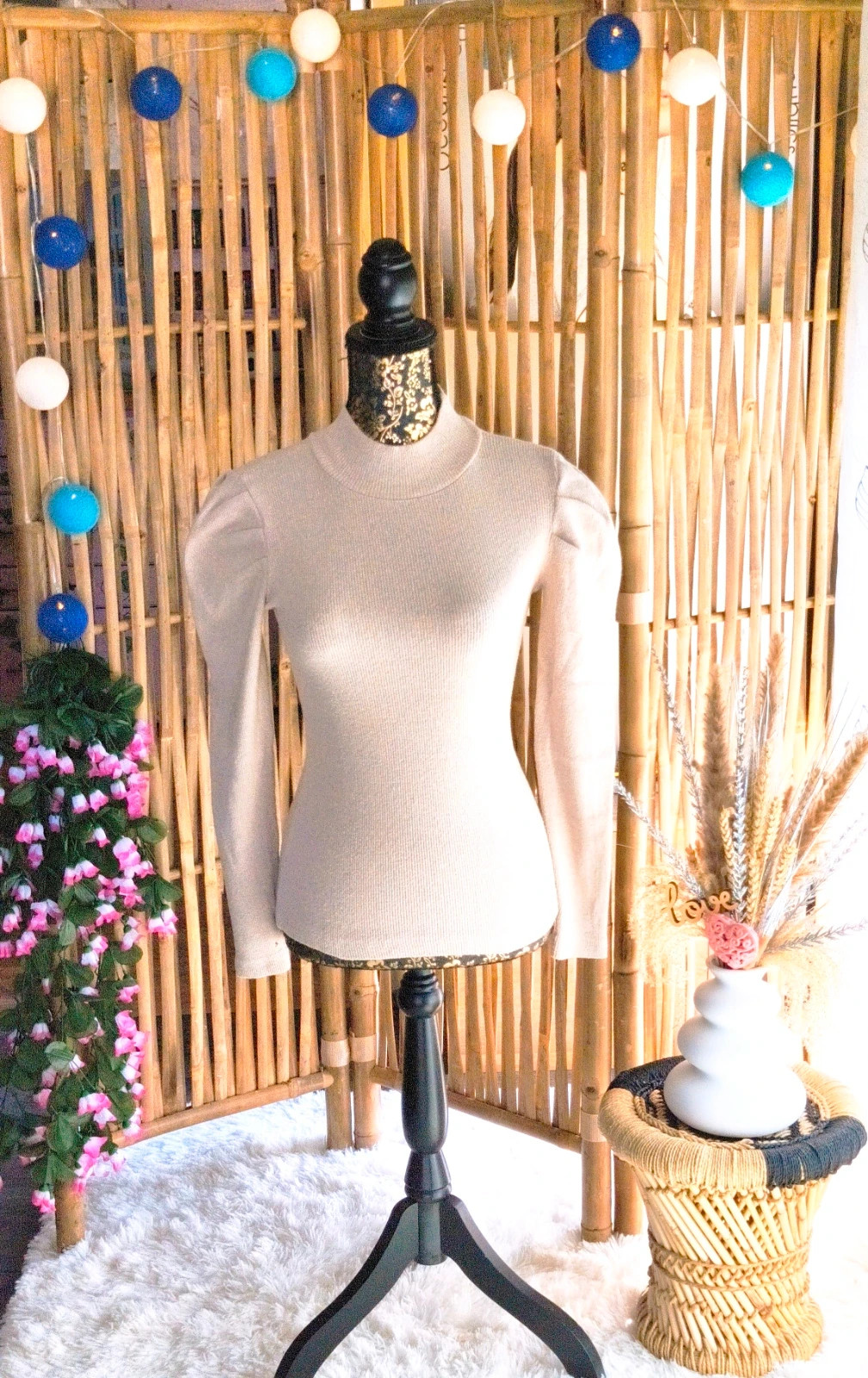 🤍 pull manches longues aux épaules bouffantes femme T36 🤍