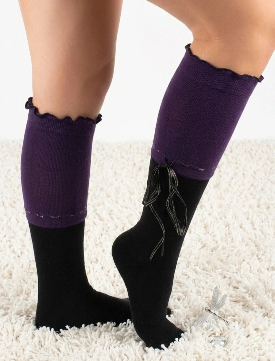 💜 chausettes montantes bicolore femme T36 💜