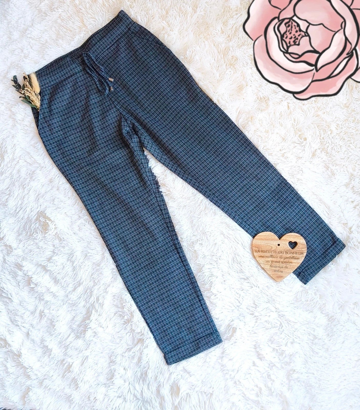🩶 pantalon petits carreaux femme T36 🩶