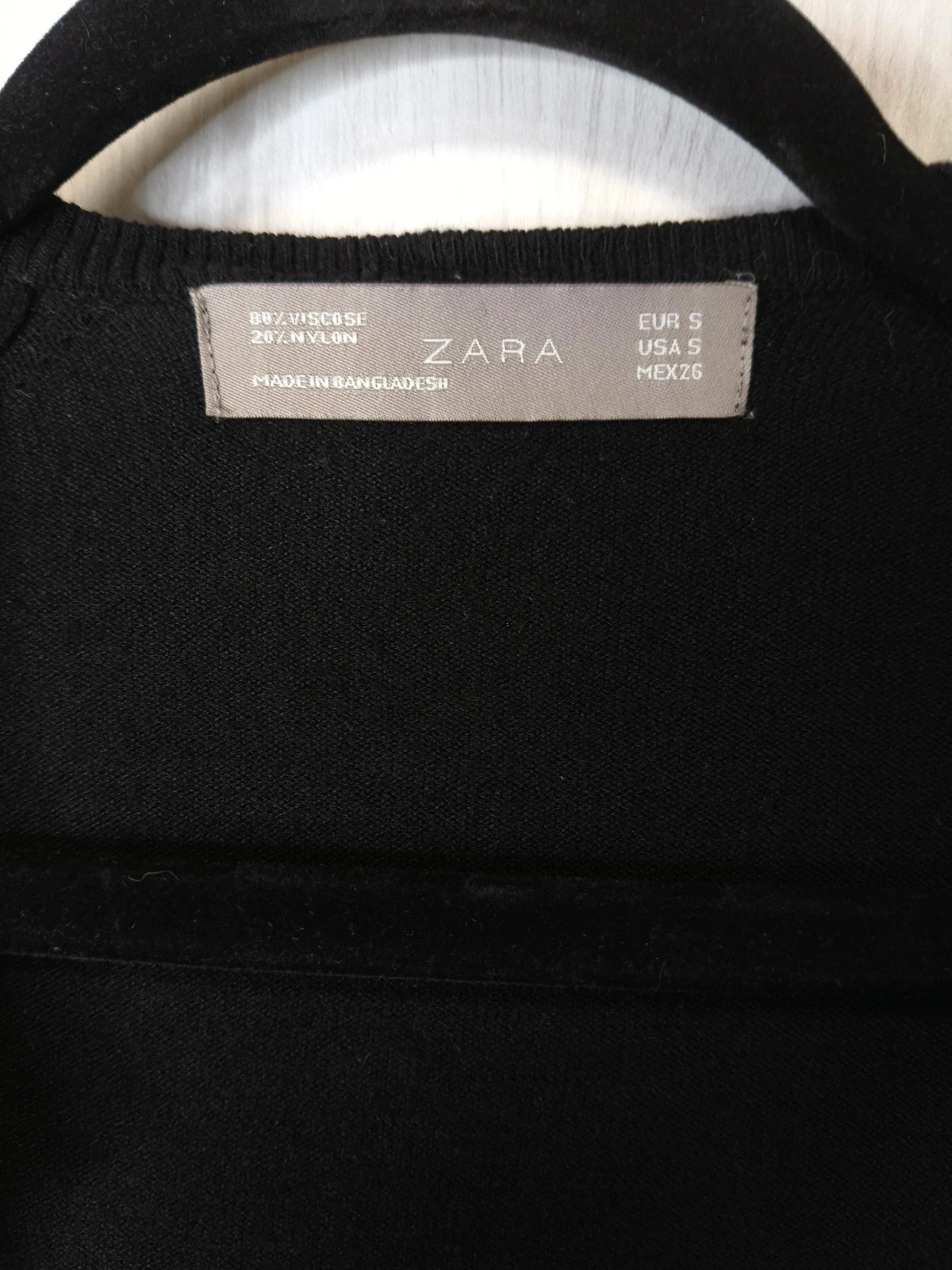 Gilet Zara noir maille fine manches courtes coupe asymétrique – S – Zara – taille S / 36 / 8 4