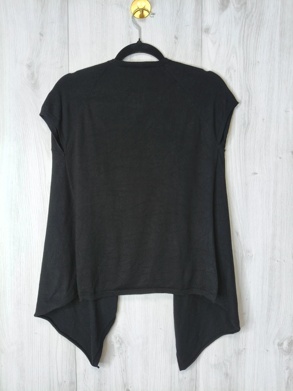 Gilet Zara noir maille fine manches courtes coupe asymétrique – S – Zara – taille S / 36 / 8 5