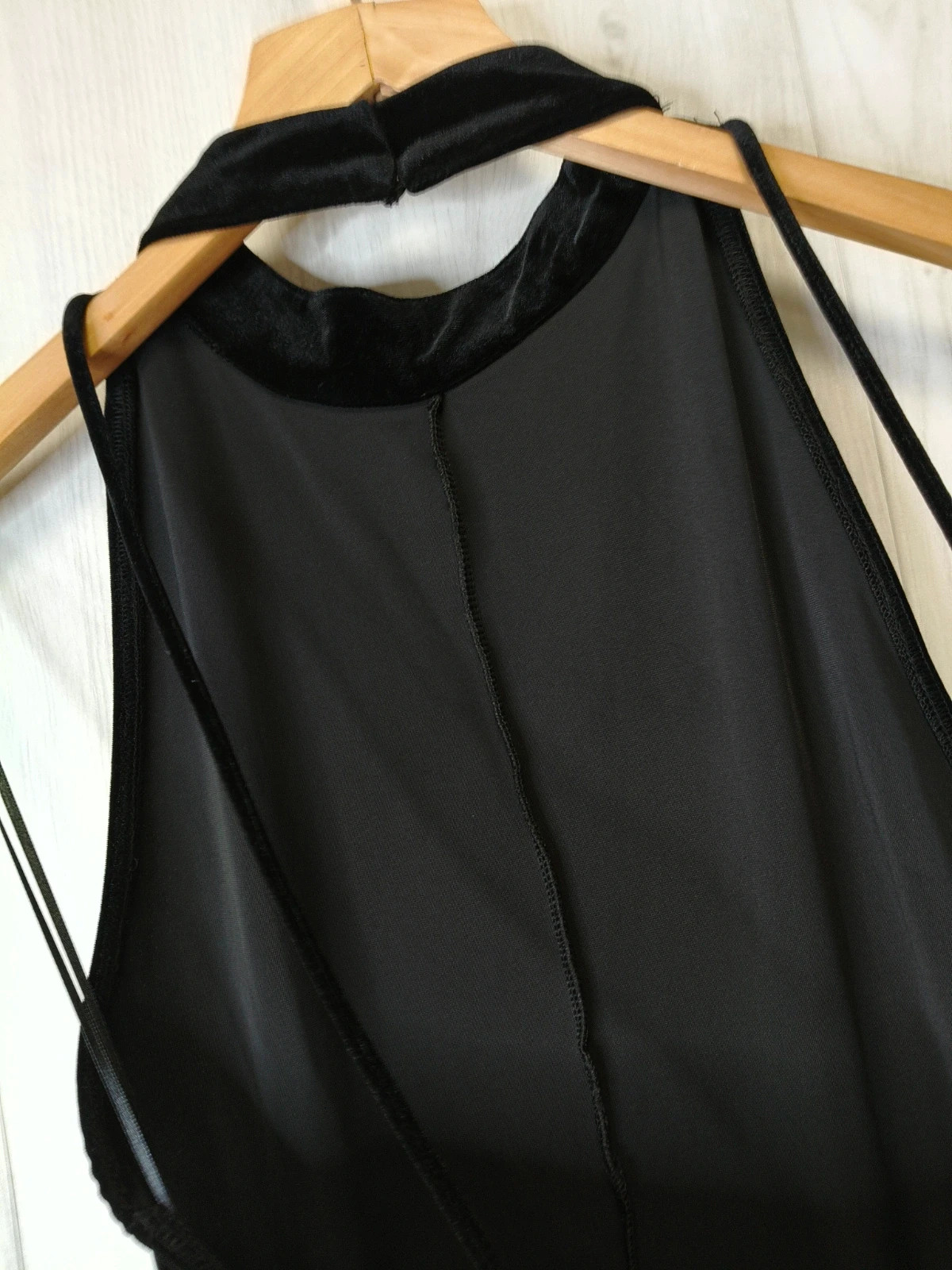 Robe longue noire en velours – dos nu – fente arrière – soirée chic- neuve sans étiquette – degriffe – taille L / 40 / 12 4