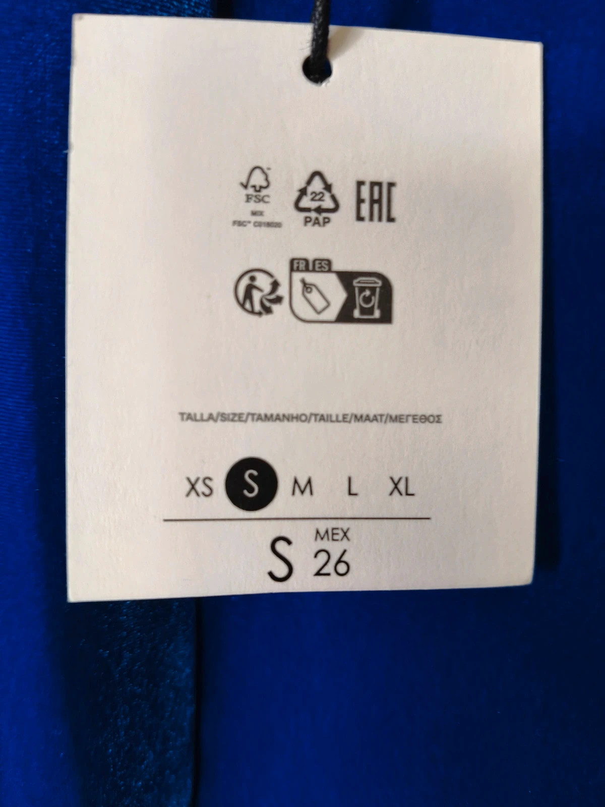 Robe courte en velours bleu électrique – dos ouvert – S – neuve avec étiquette – degriffe – taille S / 36 / 8 4