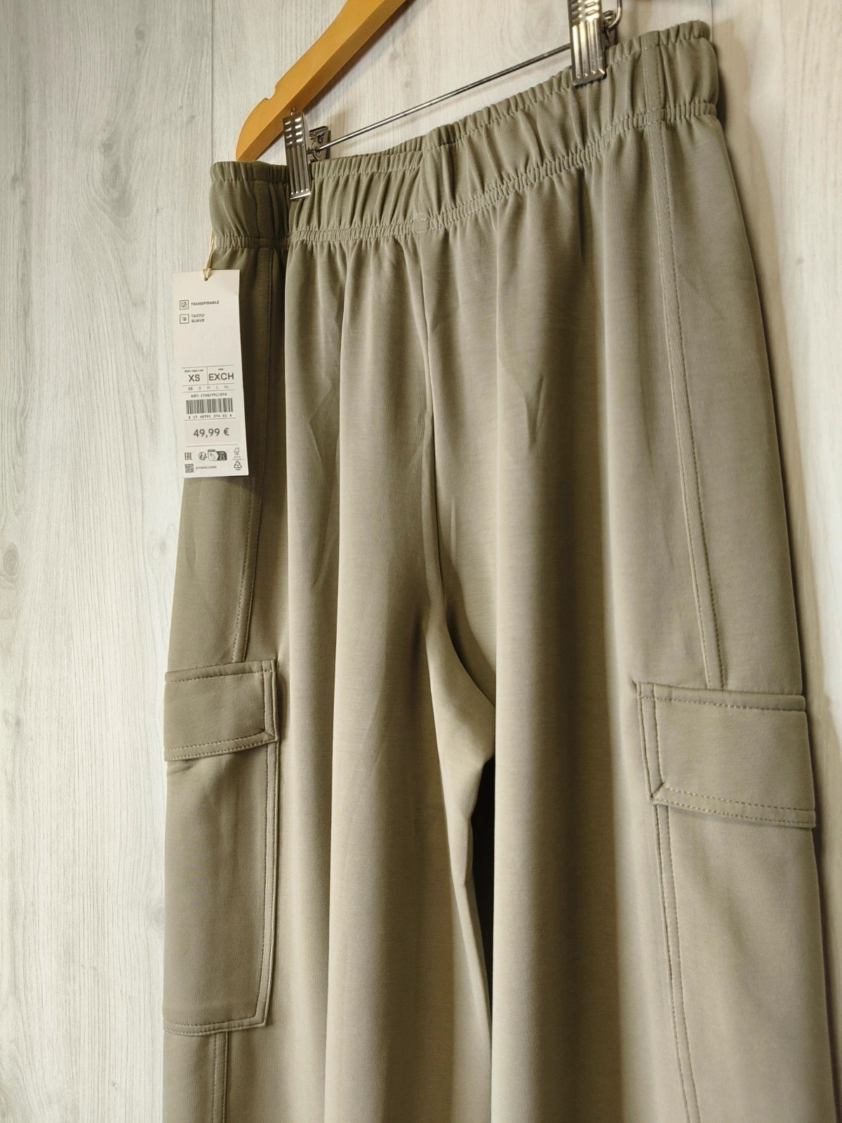 OYSHO Pantalon cargo Soft Touch modal kaki gris – XS/S – Neuf – Oysho – taille XS / 34 / 6 5