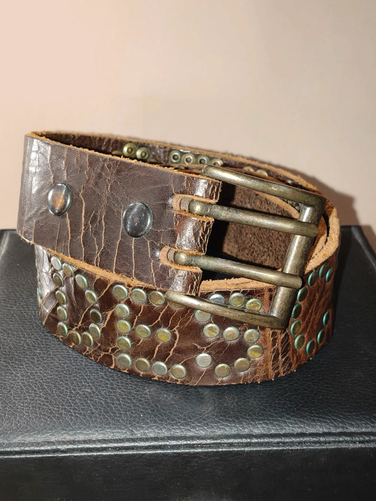Ceinture en cuir "Le temps des cerises" 90cm